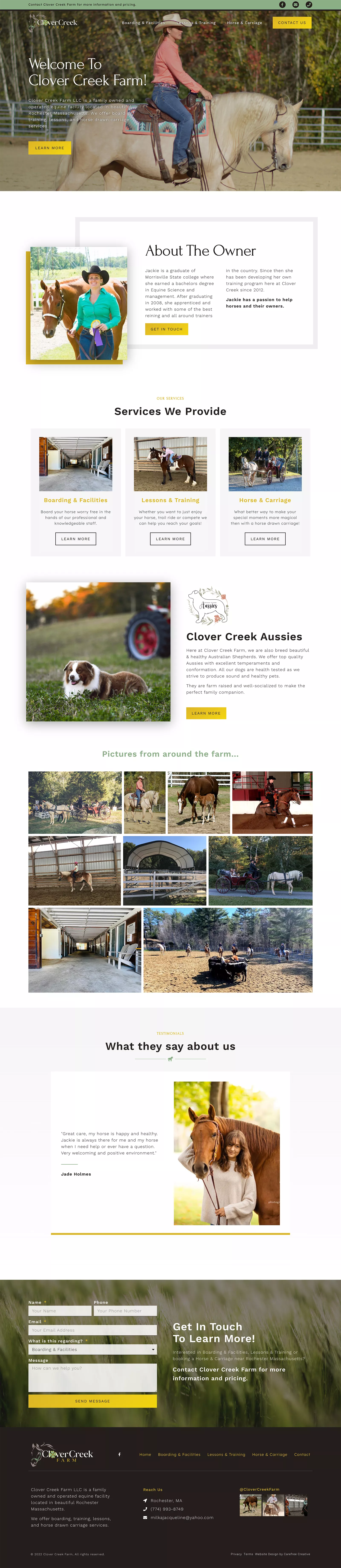 Clover Creek Farm Website Full