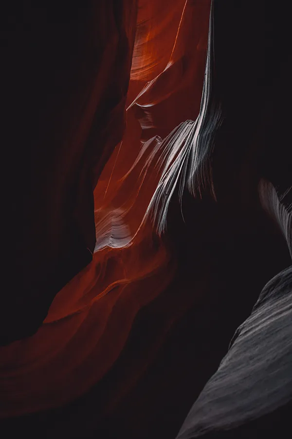 Upper Antelope Canyon Black And Red Abstract 600