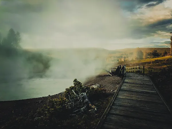 Yellowstone National Park Path With Steam 600
