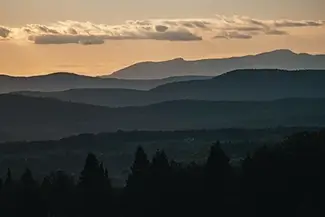 AM Foster Covered Bridge Evening Hush Over the Valley, Cabot, Vermont