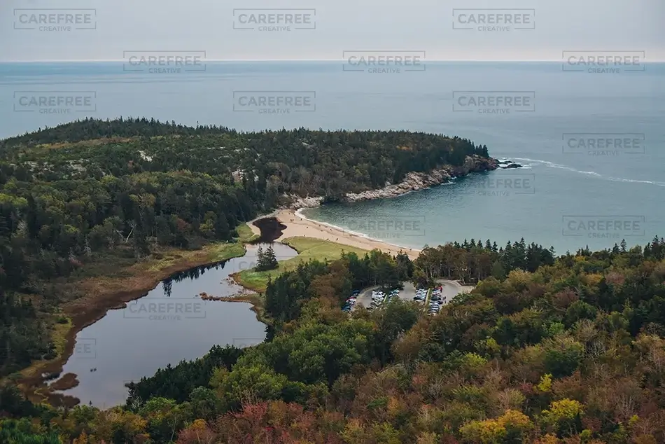 Acadia National Park Autumn Marina Serene Skies, Maine · United States