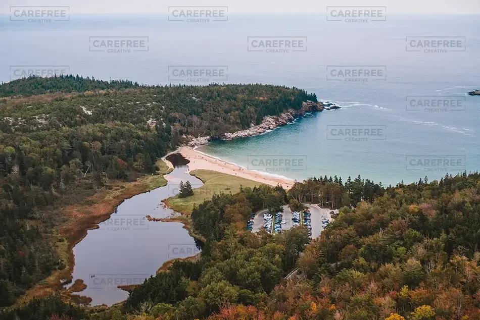 Acadia National Park Tide Retracting Sand Bar, Maine · United States