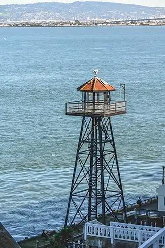 Alcatraz Island Watchtower Overlooking the Bay, San Francisco, California
