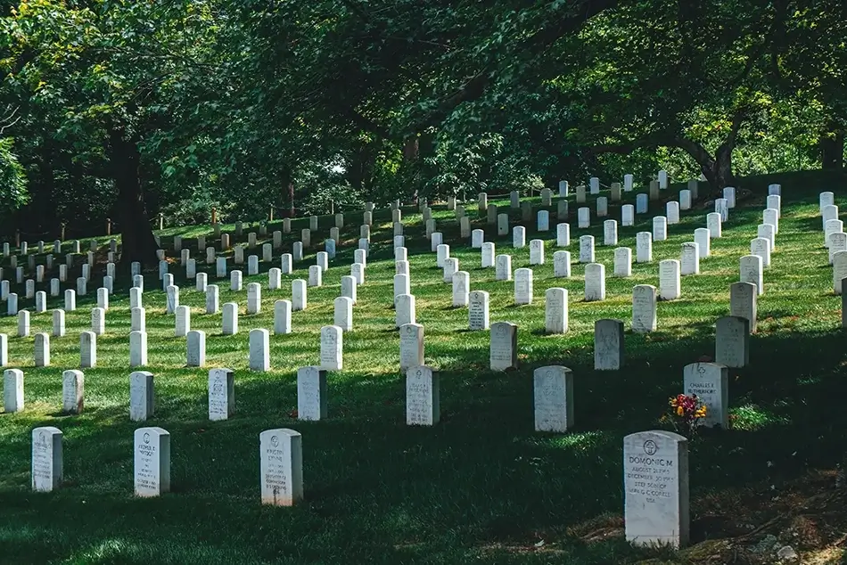 Arlington Cemetery Orderly Gravestones in Row, Arlington, Virginia · United States