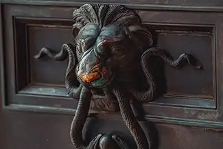 Arlington Cemetery Regal Lion Door Knocker, Arlington, Virginia