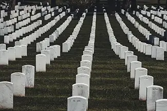 Arlington Cemetery Dramatic Rows and Shadows, Arlington, Virginia
