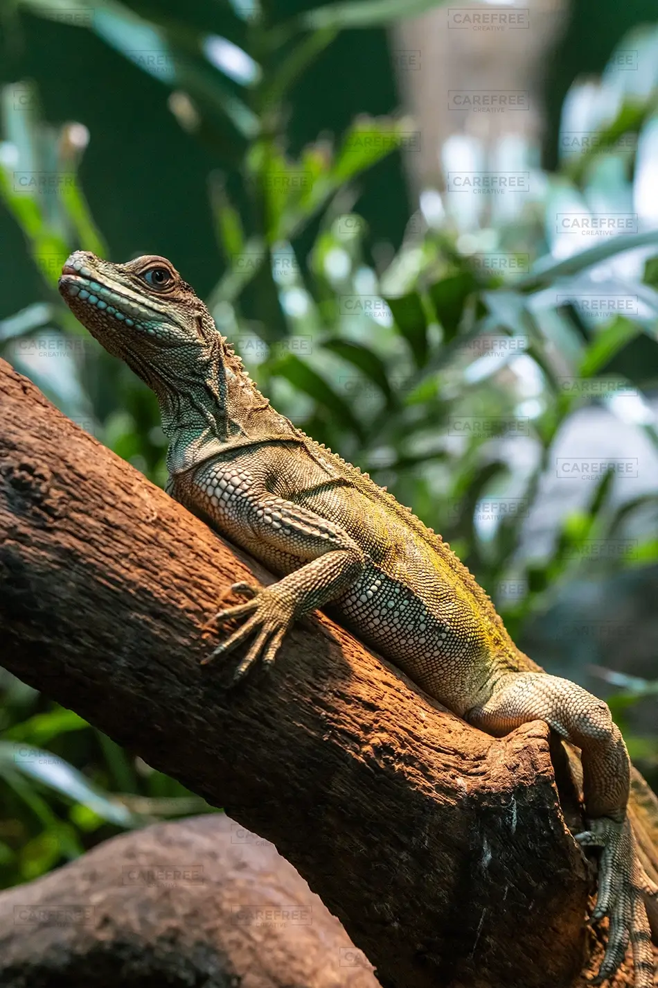 Audubon Zoo Lizard Resting on Tree Branch, New Orleans, Louisiana · United States