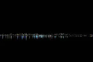 Back Cove Trail Nighttime City Reflection, Portland, Maine