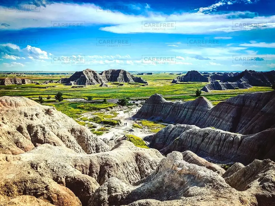 Badlands National Park Expansive Grasslands Vista, South Dakota · United States
