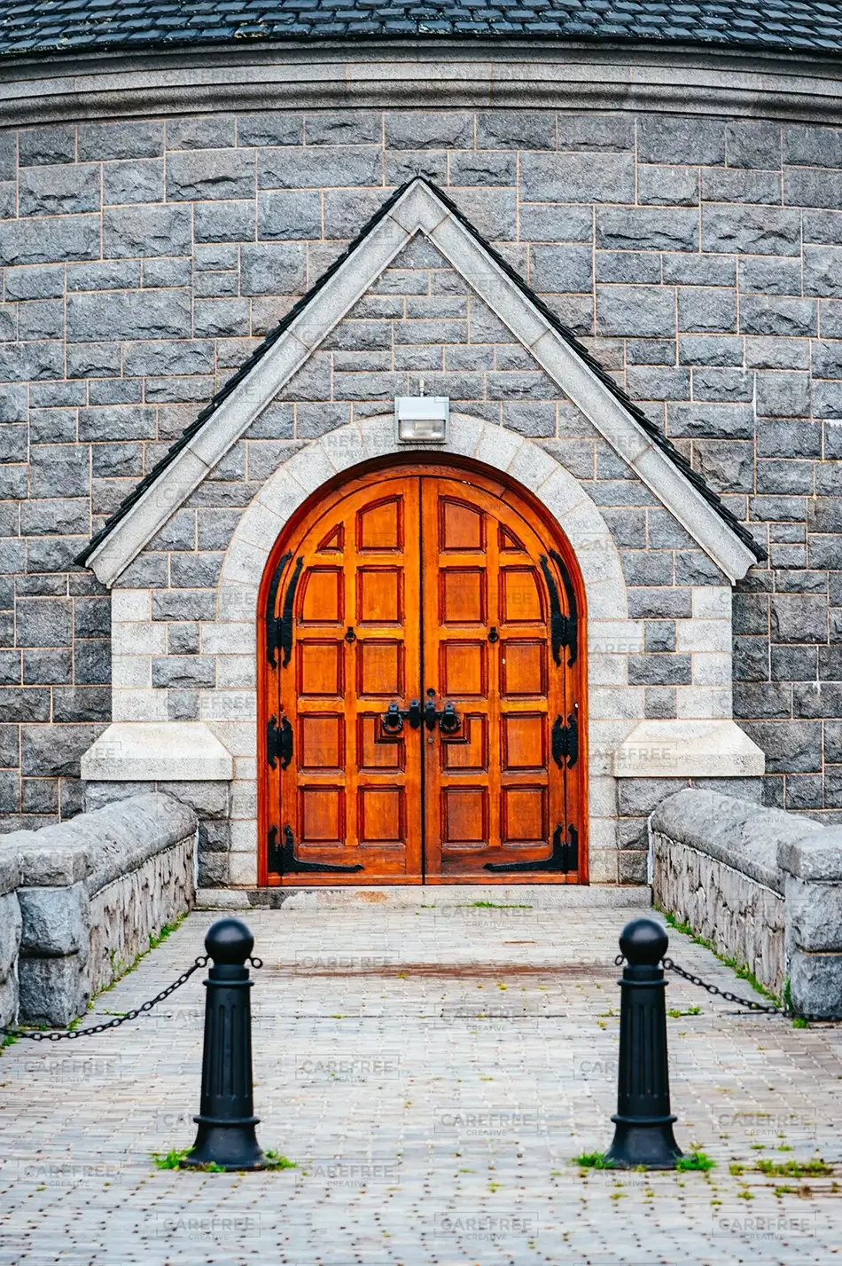 Barkhamsted Reservoir Entrance with Fence, Barkhamsted, Connecticut · United States