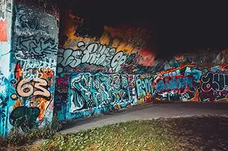 Battery Steele Inside Graffiti Wall, Peaks Island, Maine