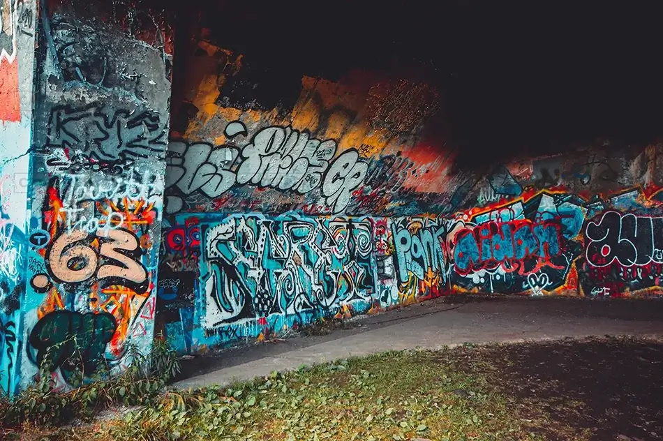 Battery Steele Inside Graffiti Wall, Peaks Island, Maine · United States