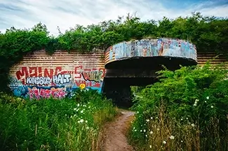 Battery Steele Graffiti Pathway, Peaks Island, Maine