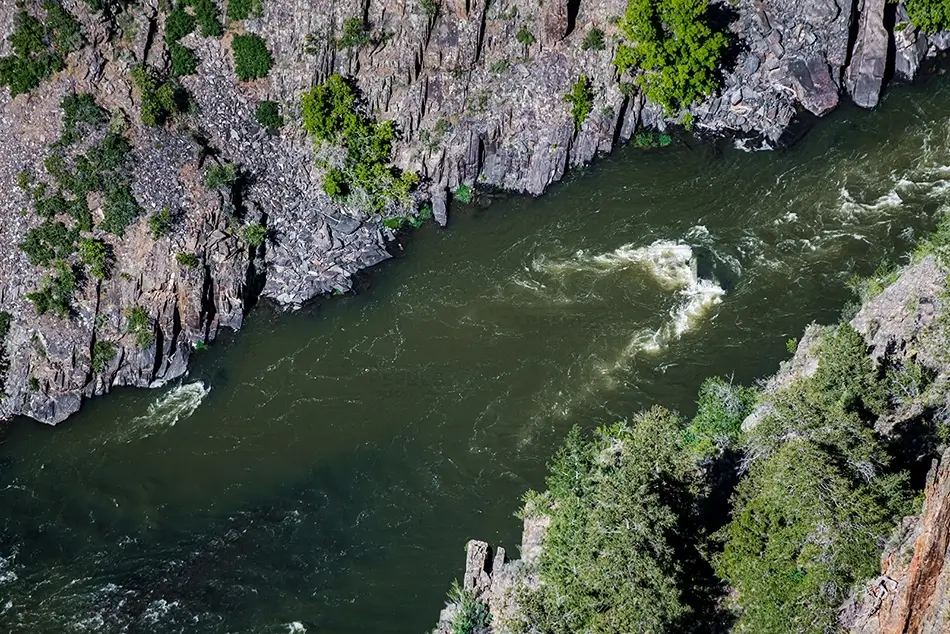 Black Canyon Of The Gunnison Deep River Flowing Through Canyon, Montrose, Colorado · United States
