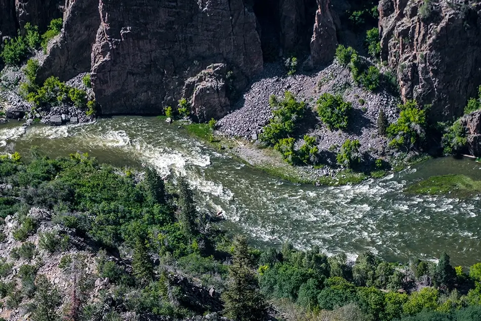 Black Canyon Of The Gunnison River Carving Through Deep Canyon, Montrose, Colorado · United States