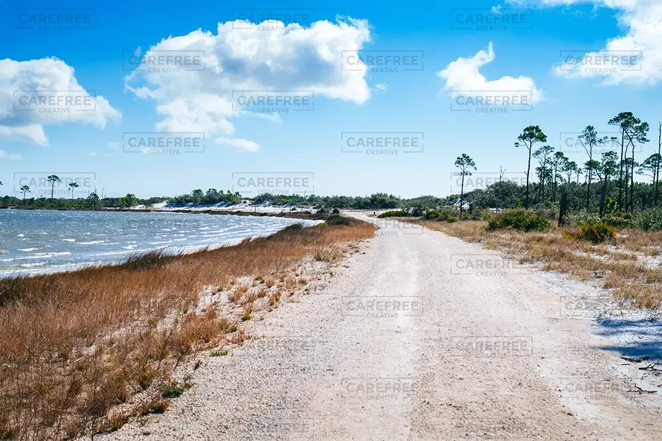 Bon Secour National Wildlife Refuge Sandy Path Along The Water, Gulf Shores, Alabama · United States