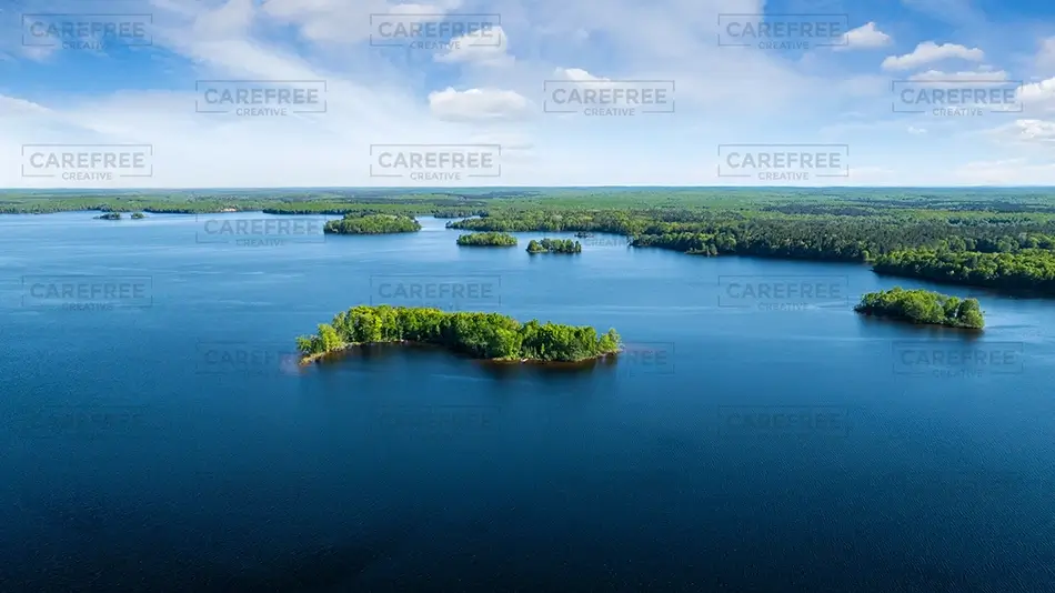 Bond Falls State Park Forested Islands On Lake, Trout Creek, Michigan · United States