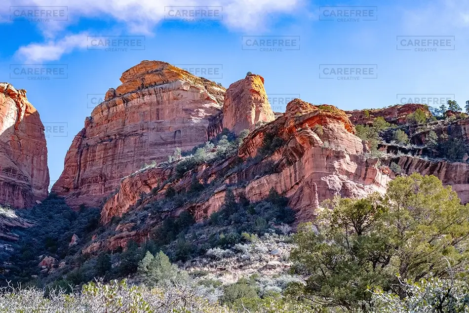 Boynton Canyon Snow Dusted Sandstone Domes, Sedona, Arizona · United States