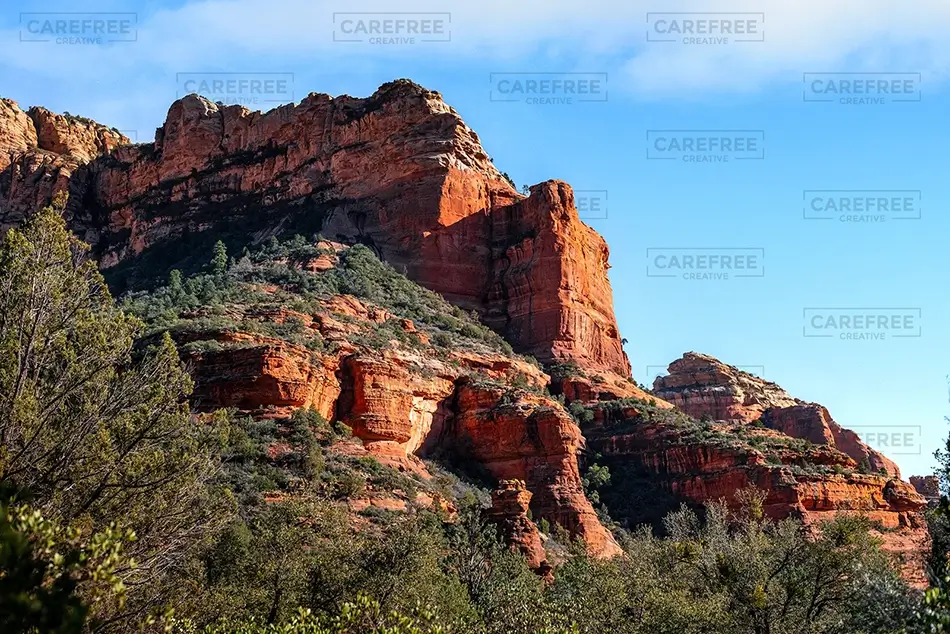 Boynton Canyon Sunlit Red Rock Ridge, Sedona, Arizona · United States