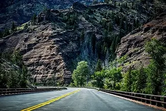 Buffalo Bill State Park Roadway Mountain Cliffs, Cody, Wyoming