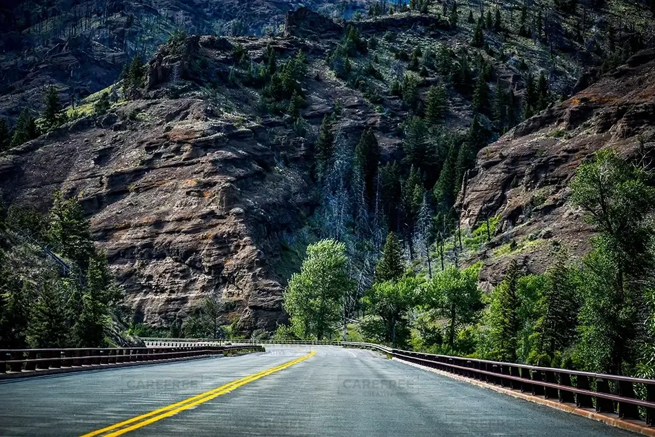 Buffalo Bill State Park Roadway Mountain Cliffs