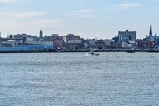 Bug Light Park Cityscape Reflections, South Portland, Maine
