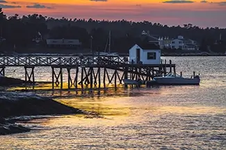 Cabbage Island Pier at Sunset, Boothbay, Maine