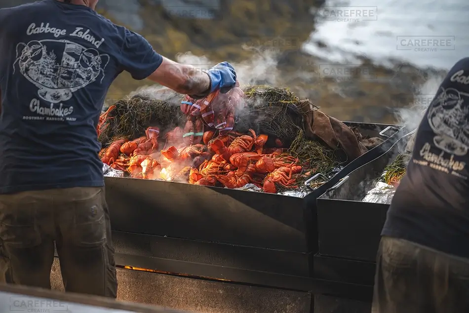 Cabbage Island Steaming Lobster Clambake, Boothbay, Maine · United States