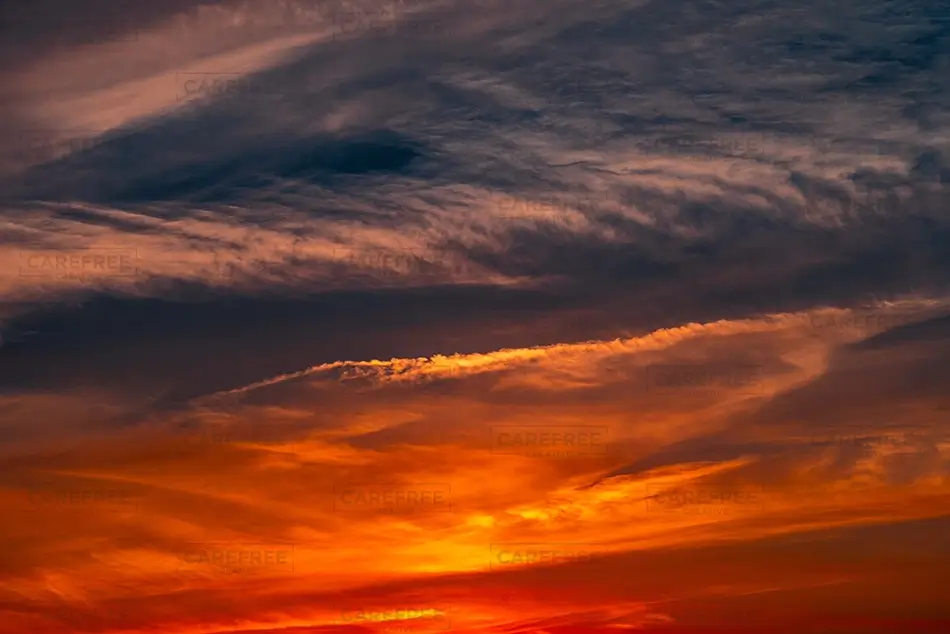 Cabbage Island Fiery Sunset Sky, Boothbay, Maine · United States