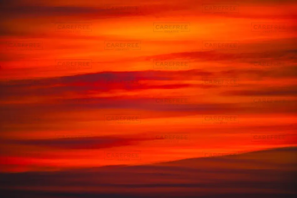 Cabbage Island Fiery Red Sunset, Boothbay, Maine · United States