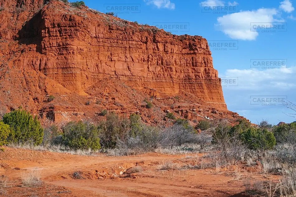 Caprock Canyons State Park Massive Red Rock Cliff Face, Quitaque, Texas · United States