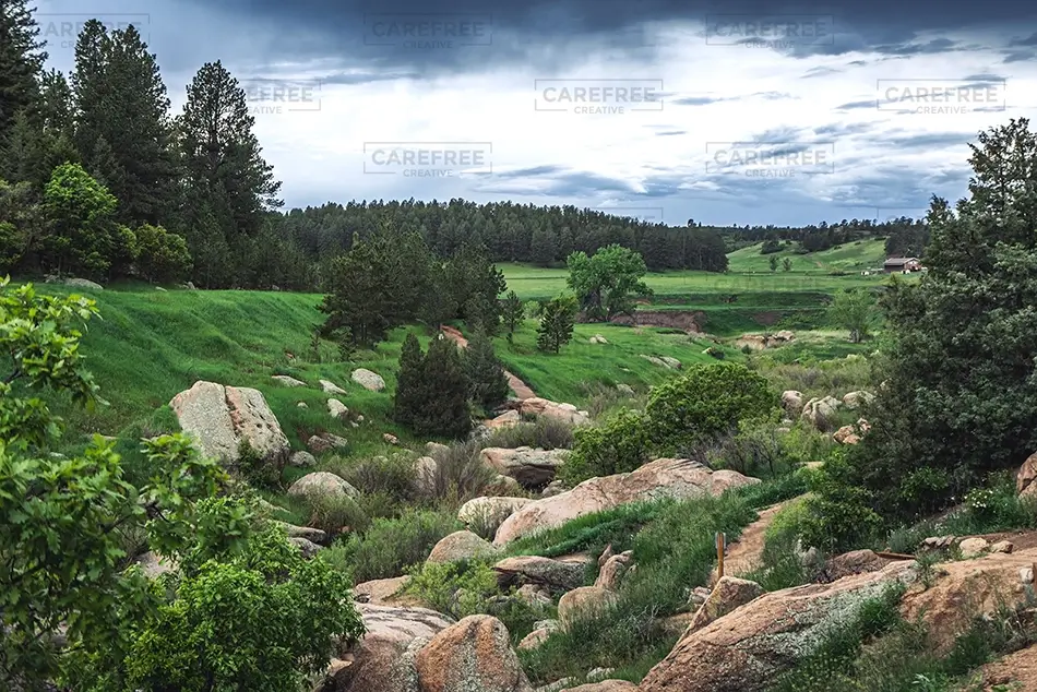 Castlewood Canyon State Park Rocky Green Canyon Landscape, Franktown, Colorado · United States