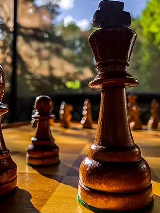 Summer Light Sunlit Wooden Chess King, Saco, Maine