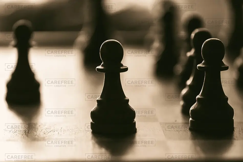 Chessboard Dark Chess Pawn In Focus, Saco, Maine · United States