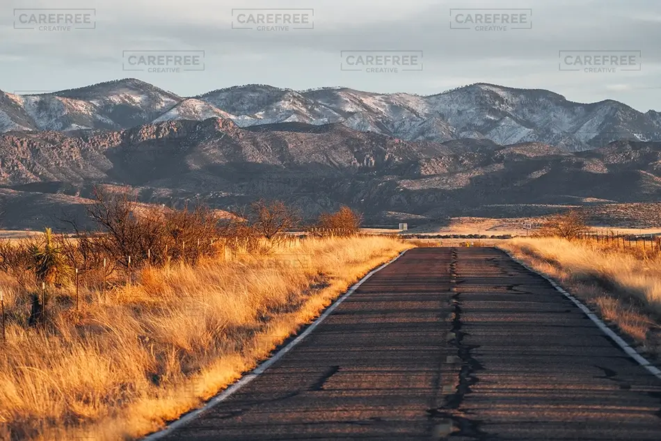 Chiricahua National Monument Empty Road Toward Mountains, Willcox, Arizona · United States