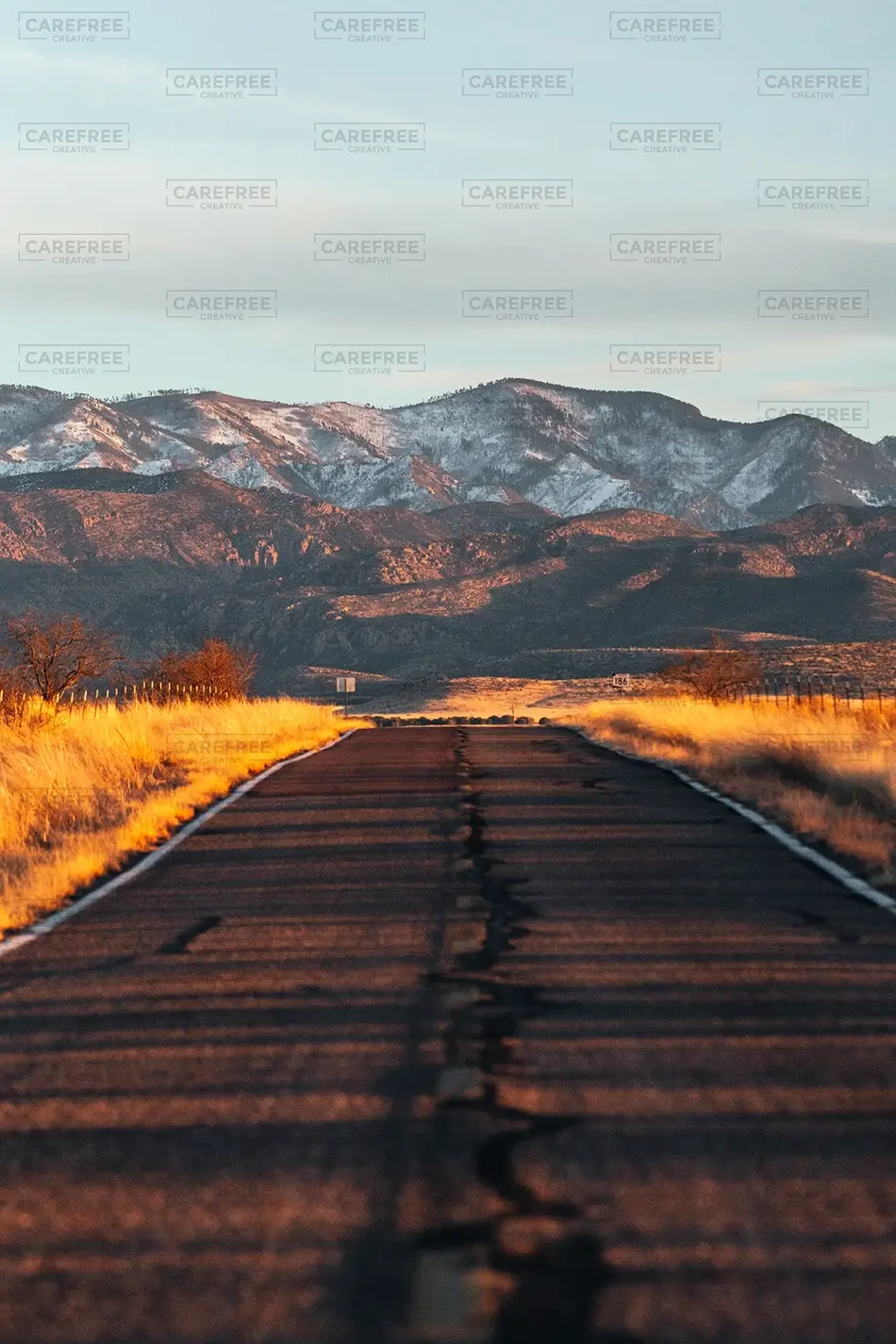 Chiricahua National Monument Desert Road at Sunset, Willcox, Arizona · United States