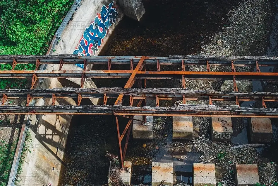 Chutes Jean-Larose Overhead Bridge View, Beaupré, Quebec · Canada