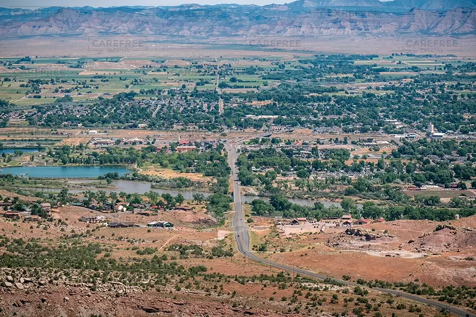 Colorado National Monument Road Winding Into Valley, Grand Junction, Colorado · United States