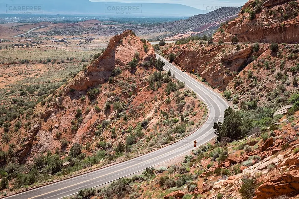 Colorado National Monument Winding Road Through Red Rocks, Grand Junction, Colorado · United States