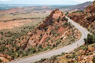 Colorado National Monument Paved Switchback Through Red Rocks