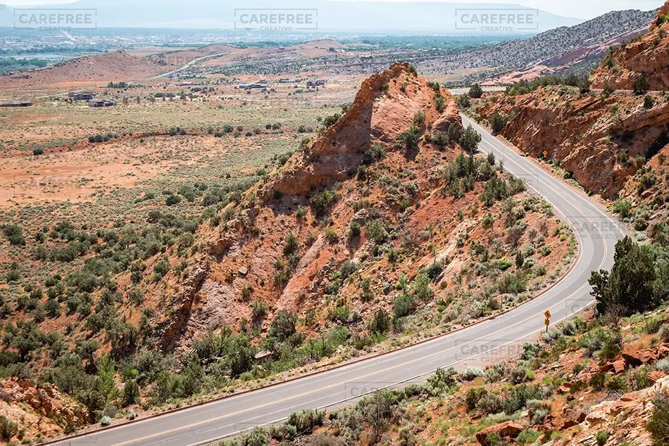 Colorado National Monument Paved Switchback Through Red Rocks, Grand Junction, Colorado · United States