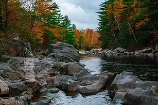 Coos Canyon’s Timeless River Rocks and Flow, Byron, Maine