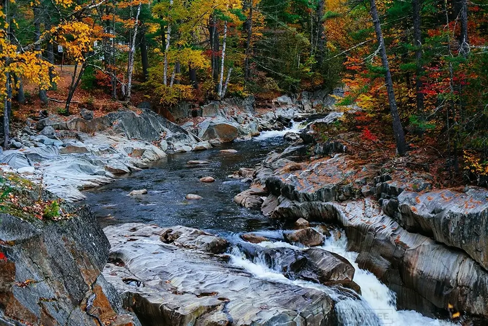 Coos Canyon’s Autumn Rushing River, Byron, Maine · United States
