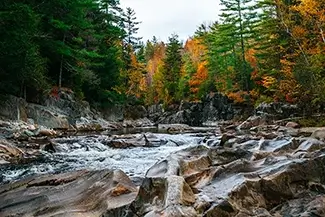 Coos Canyon’s Vivid Wild Rapids and Autumn Canvas, Byron, Maine