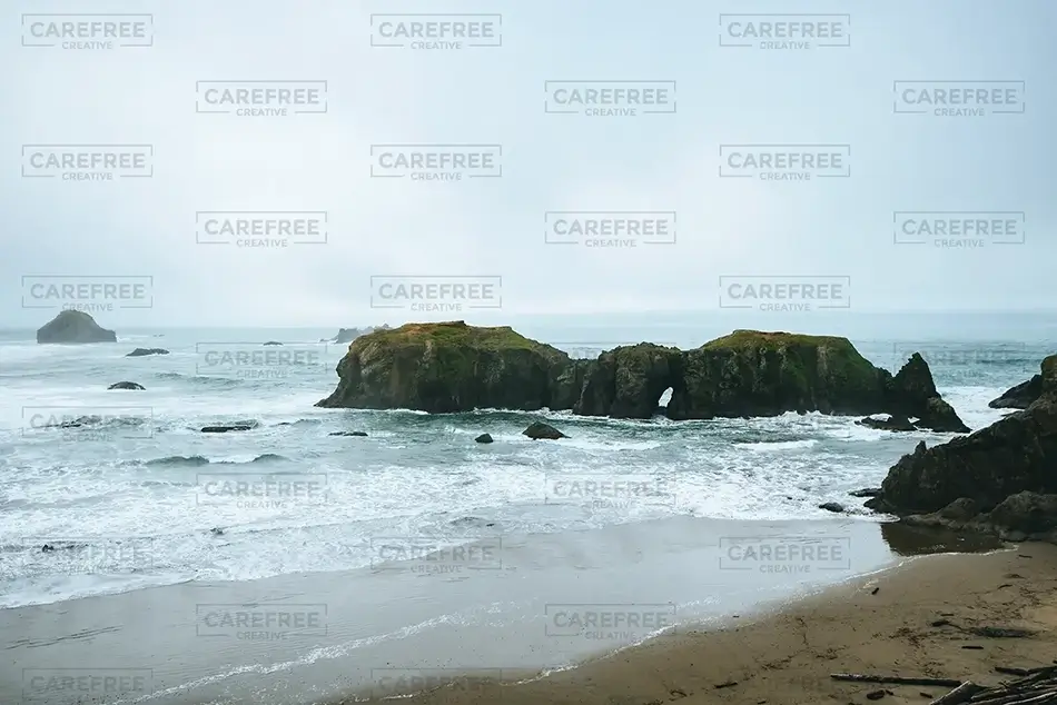 Coquille Point Isolated Rock Formations at Sea, Bandon, Oregon · United States