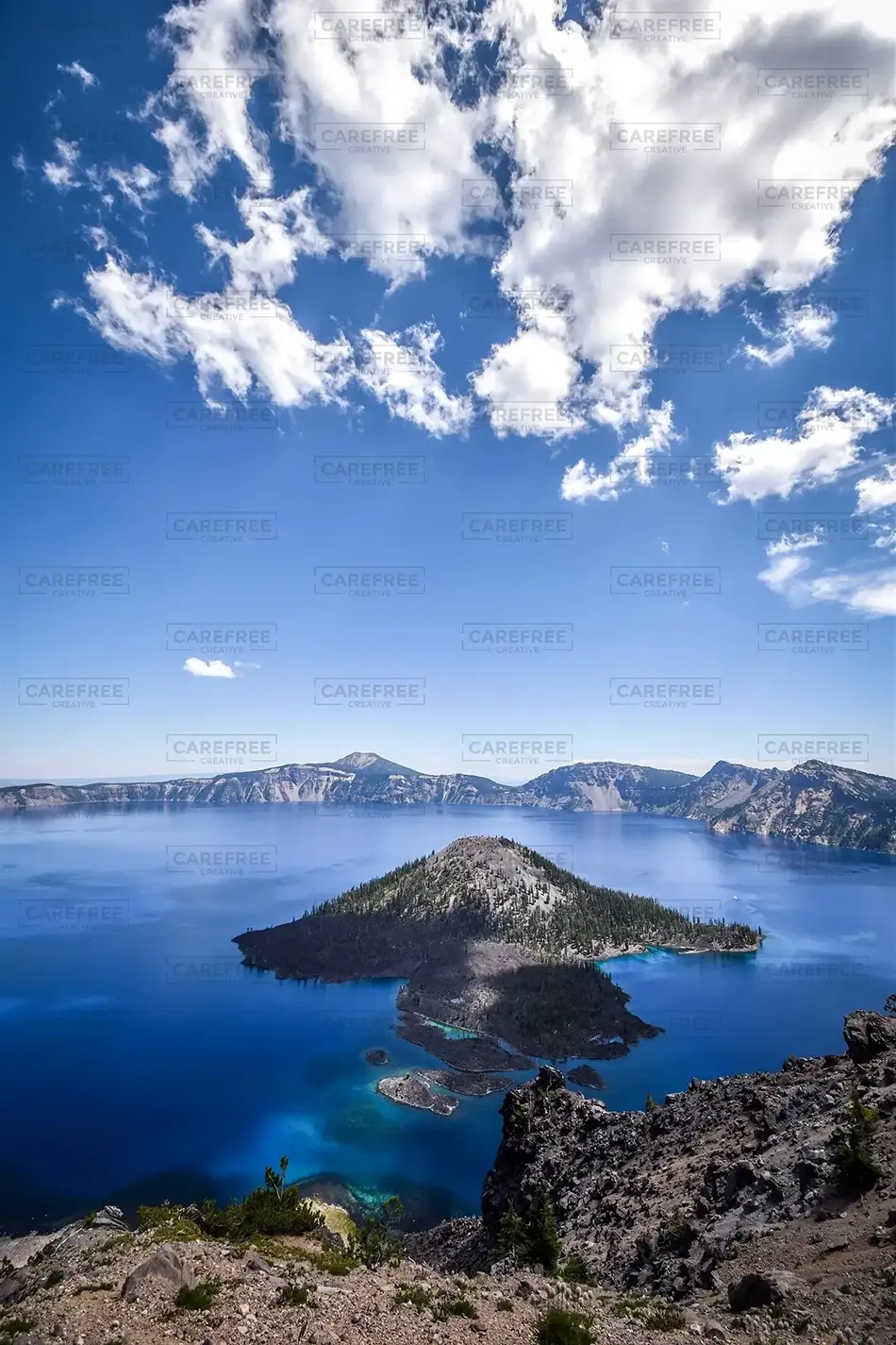 Crater Lake National Park Panoramic Island View, Oregon · United States