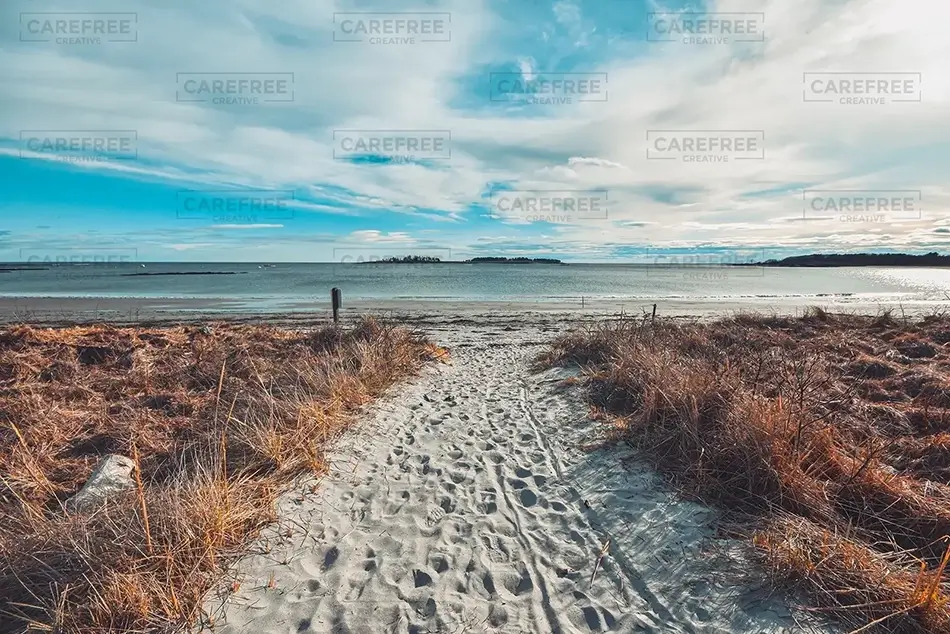 Crescent Beach State Park Sandy Trail to the Shore, Cape Elizabeth, Maine · United States