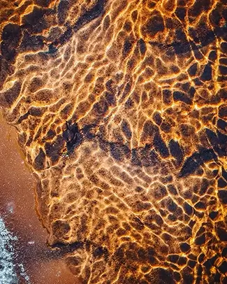 Crescent Beach State Park Sunlit Water Patterns on Sand, Cape Elizabeth, Maine