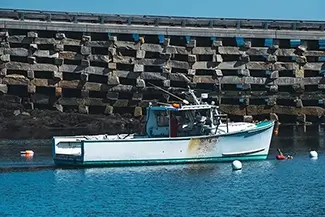 Cribstone Docked Fishing Boat, Harpswell, Maine
