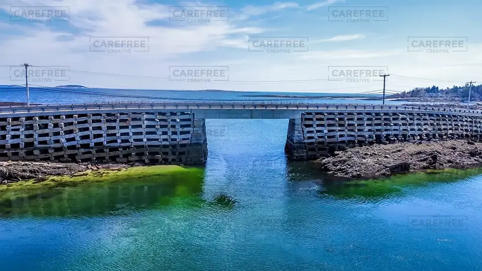 Cribstone Bridge Algal Bloom, Harpswell, Maine · United States